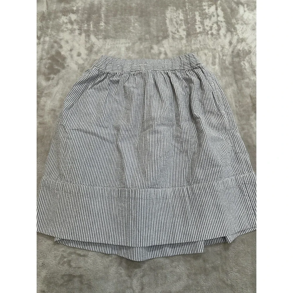 Blu Pony Vintage Skirt Girls/Juniors Size 7‎ Gray White Pinstriped Elastic Waist